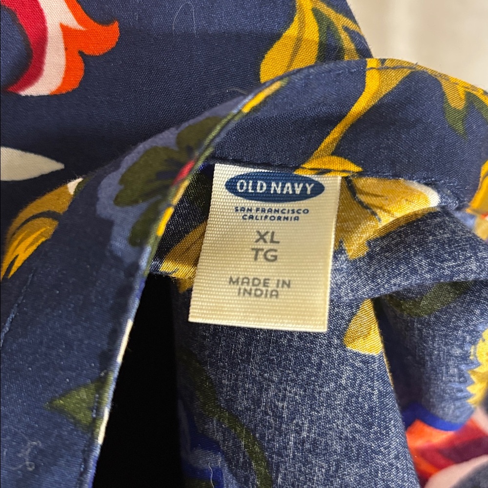 Old Navy Blue Floral Tunic Top or Mini Dress - Picture 6 of 7